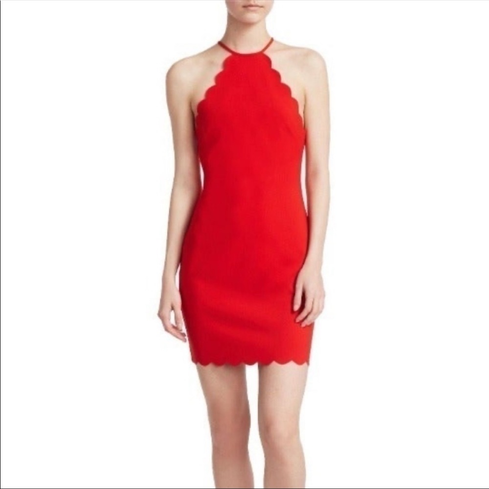 Red Scalloped Likely Dress